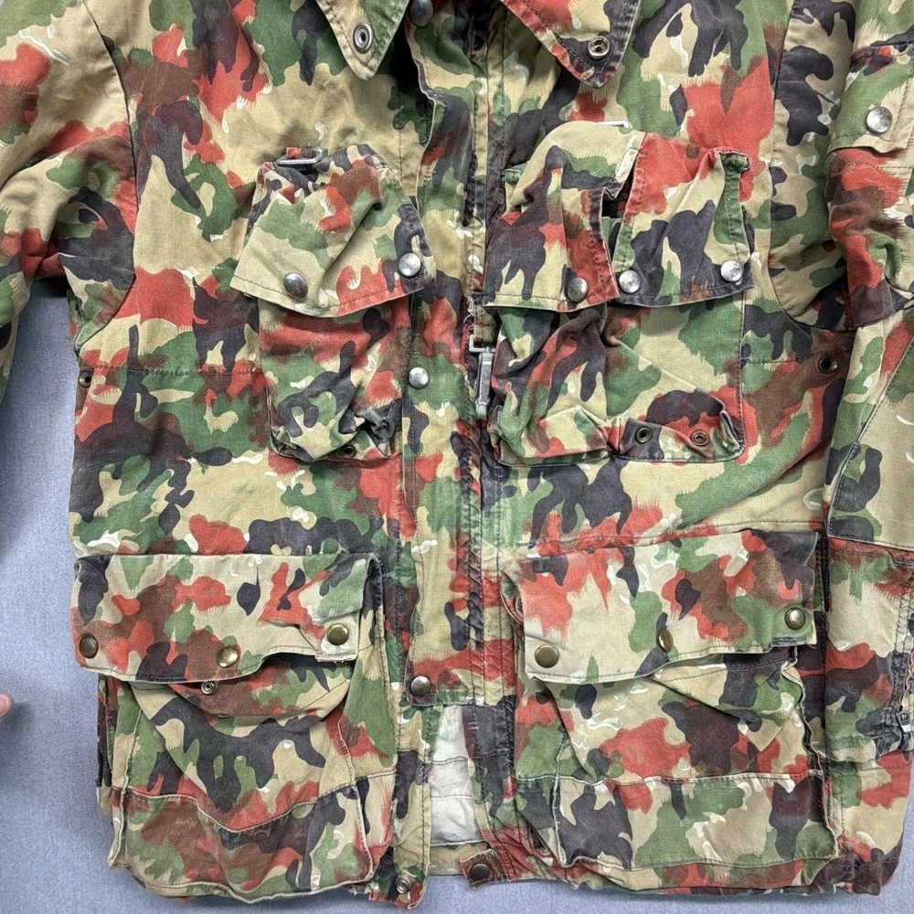 Vintage Swiss Army M70 Alpenflage Jacket Rucksack Mens 44 Camo Hooded Parka - Picture 2 of 10